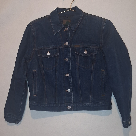 Lauren Jeans Co Denim Trucker Jacket Authentic Dry Goods Womens Lined Medium - Picture 2 of 5